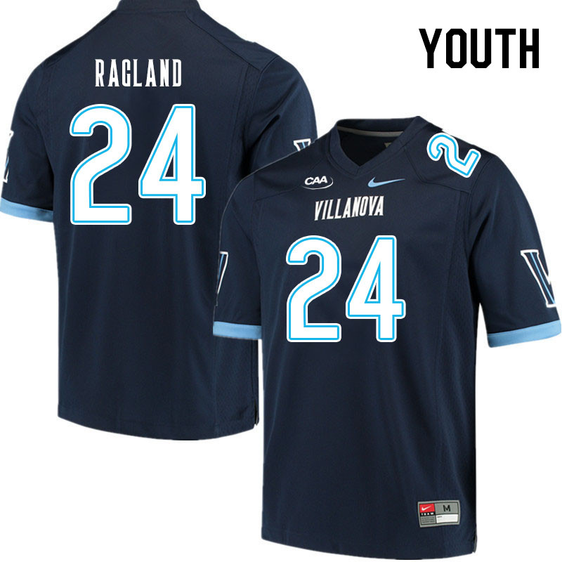 Youth #24 Isaiah Ragland Villanova Wildcats College Football Jerseys Stitched Sale-Navy - Click Image to Close